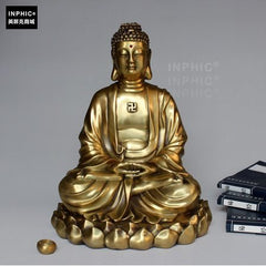 INPHIC-佛像 純銅如來佛家居釋迦牟尼佛像銅釋迦摩尼辦公室裝飾品