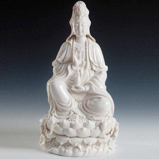 INPHIC-觀音供奉 德化窯 白18吋玉白坐蓮觀音佛像