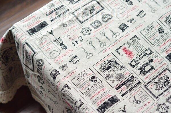 INPHIC-鄉村田園 英文字母 棉麻 餐廳 居家 裝飾 手工 桌巾140x180cm