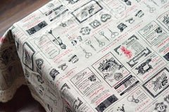 INPHIC-鄉村田園 英文字母 棉麻 餐廳 居家 裝飾 手工 桌巾140x180cm