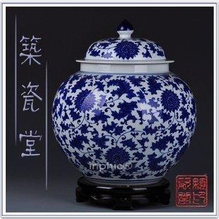 INPHIC-景德鎮瓷器 復古青花瓷 陶瓷罐子 罐蓋 儲物罐 壇子 居家實用裝飾