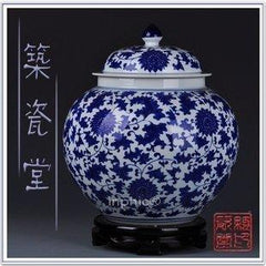 INPHIC-景德鎮瓷器 復古青花瓷 陶瓷罐子 罐蓋 儲物罐 壇子 居家實用裝飾