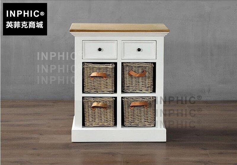 INPHIC-北歐現代簡約白色木櫃 玄關桌法美式清新風個性抽屜角櫃