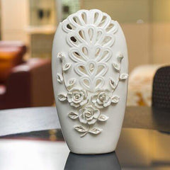 INPHIC-裝飾品 時尚擺件 純白鏤空描金玫瑰花瓶