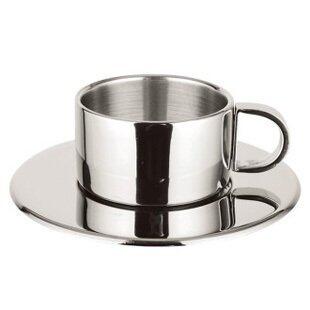 INPHIC-咖啡杯 咖啡杯套裝 咖啡杯歐式 不鏽鋼 附碟 小款 外銷丹麥