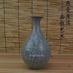 INPHIC-珍藏開片玉壺春花瓶 手工復古 古玩古董簡約陶瓷器