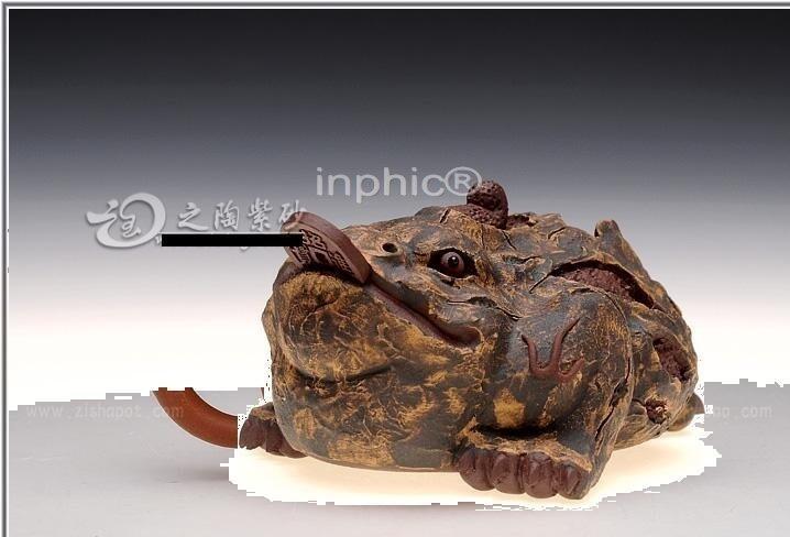 INPHIC-宜興紫砂雕塑茶寵大款霸氣萬年樹皮金蟾原礦紫泥招財金蟾
