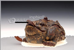 INPHIC-宜興紫砂雕塑茶寵大款霸氣萬年樹皮金蟾原礦紫泥招財金蟾