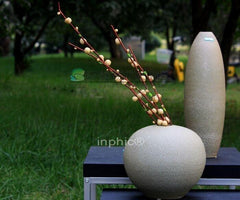 INPHIC-綠檸檬 珍珠釉 灰 客廳擺飾 陶瓷花瓶 二件套