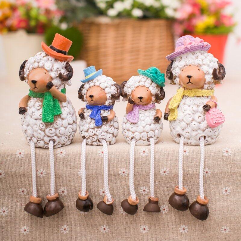 INPHIC-情侶樹脂娃娃時尚工藝擺設 家居裝飾品 小綿羊吊腳