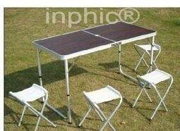 INPHIC-鋁合金折疊桌 可升降折疊桌椅 戶外桌椅 分體桌 帶四個凳子