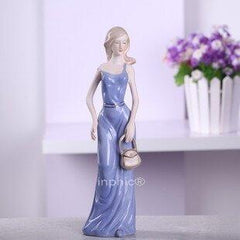 INPHIC-歐式風格陶瓷擺飾 田園風格 西洋美女 裙擺拎包美女 家居飾品