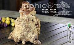 INPHIC-鎮宅擺件櫻木瘤影子木根雕自然根雕布袋和尚彌勒佛大肚彌勒佛含笑