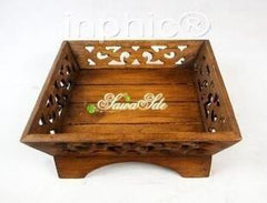 INPHIC-實木鏤空果盤 泰國手工製作木雕果盤 特色家居