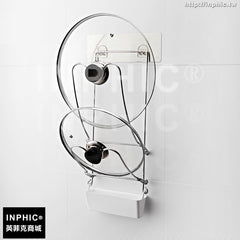 INPHIC-免安裝鍋蓋架廚房壁掛吸盤雙層瀝水置物架多功能收納掛架