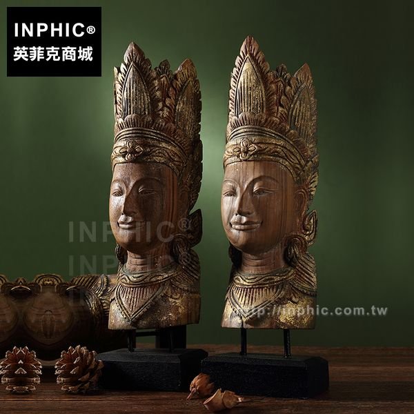 INPHIC-會所裝飾品酒店佛像木雕佛頭擺飾泰國東南亞禪意桌面