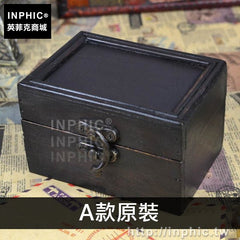 INPHIC-仿古手工方盒家居拍攝道具復古歐式收納古樸擺設木盒-A款原裝