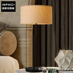 INPHIC-亞麻布質客廳北歐簡約檯燈現代臥室床頭燈