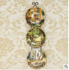 INPHIC-歐式田園 手繪裝飾掛盤陶瓷掛盤 帶掛架F