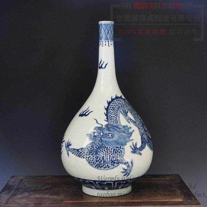 INPHIC-景德鎮 陶瓷瓷器青花龍膽瓶 復古董古典古玩送禮領導