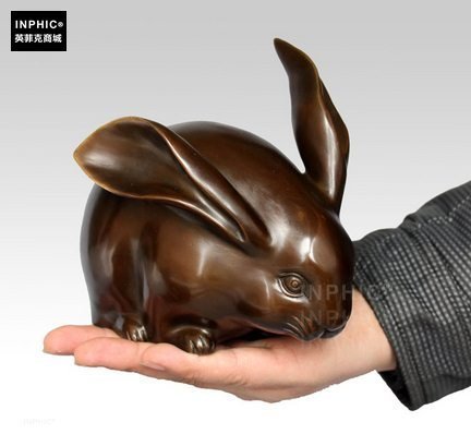 INPHIC-開運 純銅開光生肖兔擺件家居客廳裝飾銅兔子擺件辦公室工藝品