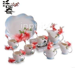 INPHIC-陶瓷 咖啡杯 套裝 歐式 琺瑯瓷  魚翔淺底