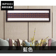 INPHIC-室內泰式實物畫會所酒店客廳東南亞裝飾畫餐廳掛畫布藝-藍色