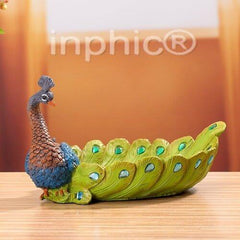 INPHIC-熱銷 藍孔雀果盤 樹脂工藝桌面擺飾 家居擺設F