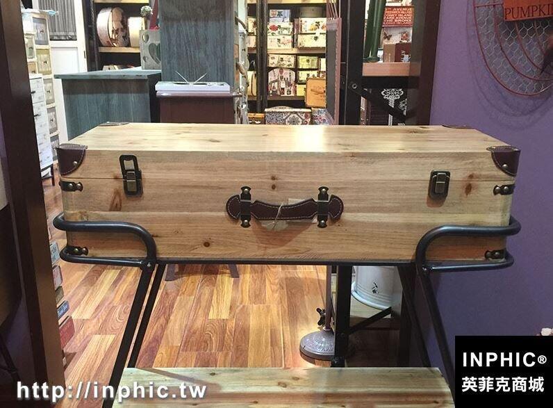 INPHIC-創意鄉村田園帶擱板架子箱子復古實木箱鐵藝框架酒吧專賣店裝飾箱