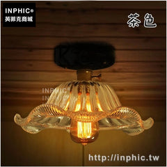 INPHIC-走廊餐廳房間燈復古懷舊陽臺玄關玻璃吸頂燈臥室-茶色