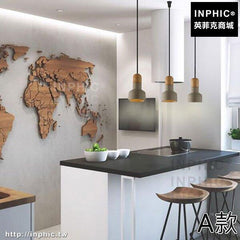 INPHIC-咖啡店實木單頭北歐現代工業風LOFT混泥土水泥吧臺吊燈簡約餐廳-A款
