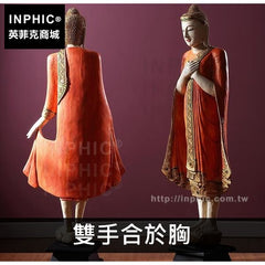 INPHIC-迎賓站佛落地大擺飾泰佛東南亞會所酒店擺設泰國-雙手合於胸