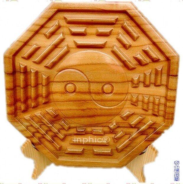 INPHIC-開光桃木平面八卦鏡擺件鎮宅 避邪 化煞 旺財聚財吉祥風水擺設