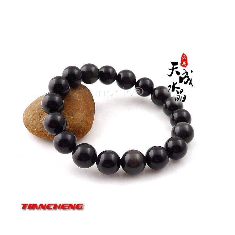 INPHIC-天然水晶 雙彩虹眼黑曜石圓珠手鏈 避邪轉運 旺事業 招財防小人