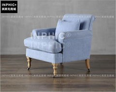 INPHIC-北歐現代簡約單人羽絨沙發 法美式亞麻布藝沙發轉椅