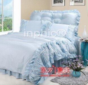 INPHIC-全棉斜紋四件套 韓國田園風格 公主純色床 品 被套床單