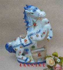 INPHIC-景德鎮陶瓷工藝品 十二生肖 戰馬 描金藝術瓷器 陳設 饋贈送禮