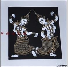 INPHIC-東南亞風情泰國風格手工藝品彩繪人物泰絲裝飾畫壁掛家居飯店