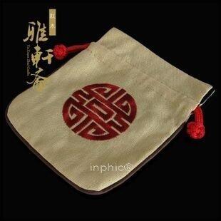 INPHIC-灰色 手鏈袋 佛珠配套用錦袋 田園風 棉麻收口袋
