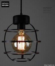 INPHIC- 工業風格復古吊燈美式創意咖啡館酒吧吧臺鍋蓋鳥籠單頭吊燈-B款