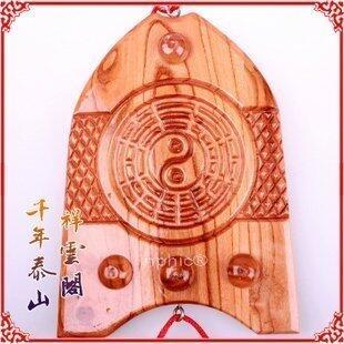 INPHIC-宗教 開光富貴魚桃木鏡穿堂煞客廳大人少氣虛鎮宅桃木八卦鏡