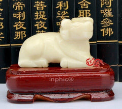 INPHIC-開運 開光白色石雕壯牛登峰擺件屬鼠蛇年開運吉祥物(帶底座)