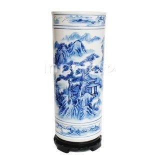 INPHIC-ZF-B072 景德鎮 陶瓷 青花手繪山水劍筒 工藝擺飾 裝飾 復古