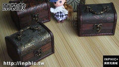 INPHIC-復古帶鎖小木盒子歐式仿古盒精緻做舊桌面手拎收納盒密室道具-原裝款