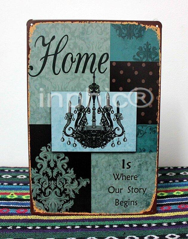 INPHIC-鐵皮畫 手繪裝飾畫 酒吧咖啡廳 溫馨家系列(3款)