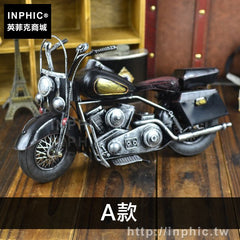 INPHIC-模擬裝飾擺設摩托車手工鐵藝家居酒吧復古模型-A款