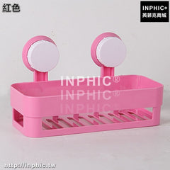 INPHIC-吸盤浴室置物架衛生間壁掛浴室角架洗手間化妝品收納架層架整理架-紅色