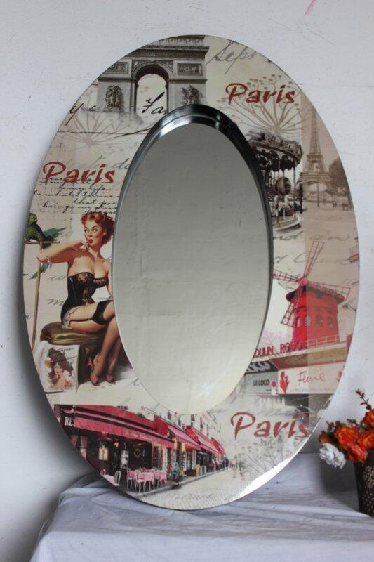 INPHIC-懷舊美式風格 經典家居飾品 外銷仿舊木製鏡子 復古裝飾鏡子