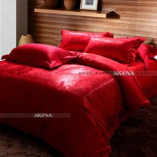 INPHIC-大紅全棉貢緞床品四件套
