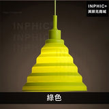 INPHIC-魚線吊燈咖啡奶茶燈具兒童房間三燈簡約現代彩色餐廳燈-綠色